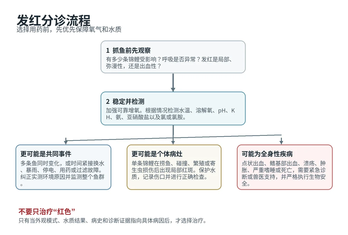原文插图：锦鲤的红血丝与发红