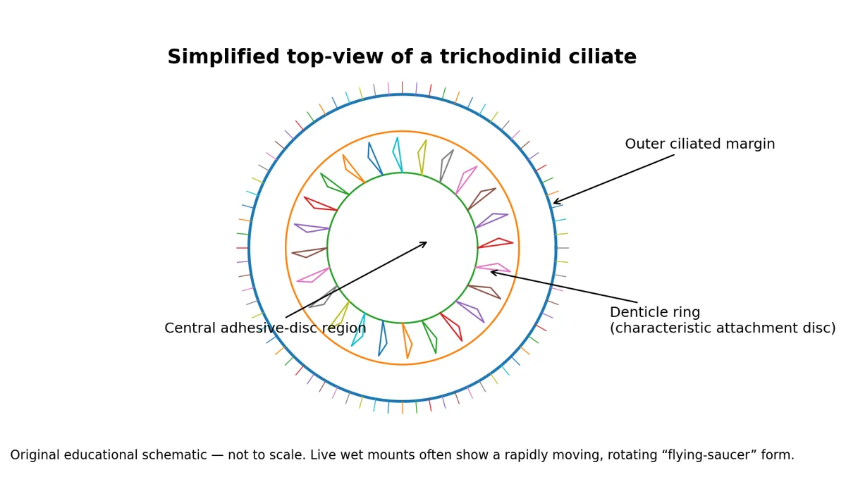 Source illustration: Trichodina in Koi: Identification, Symptoms and Treatment