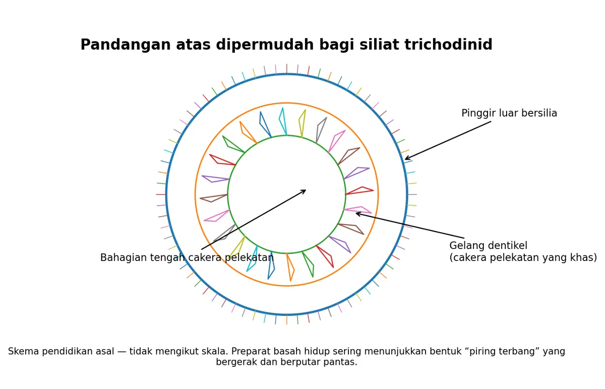 Ilustrasi sumber: Trichodina pada Koi: Pengenalpastian, Gejala dan Rawatan
