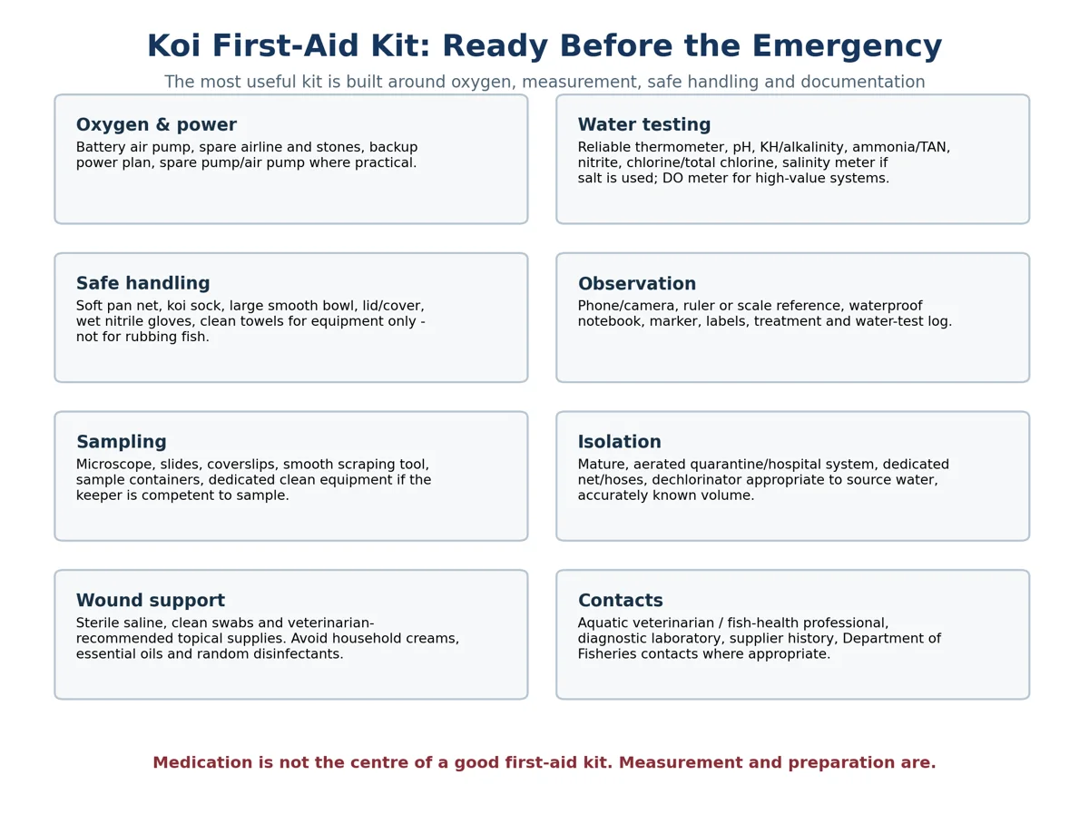 Source illustration: Koi First Aid: What to Do When You Find an Injured or Sick Fish